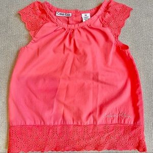 Calvin Klein Eyelet Sleeve Top - Sz 18M